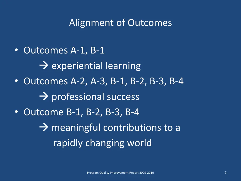 alignment of outcomes 1