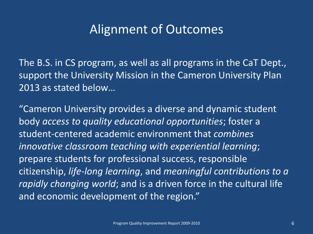 alignment of outcomes