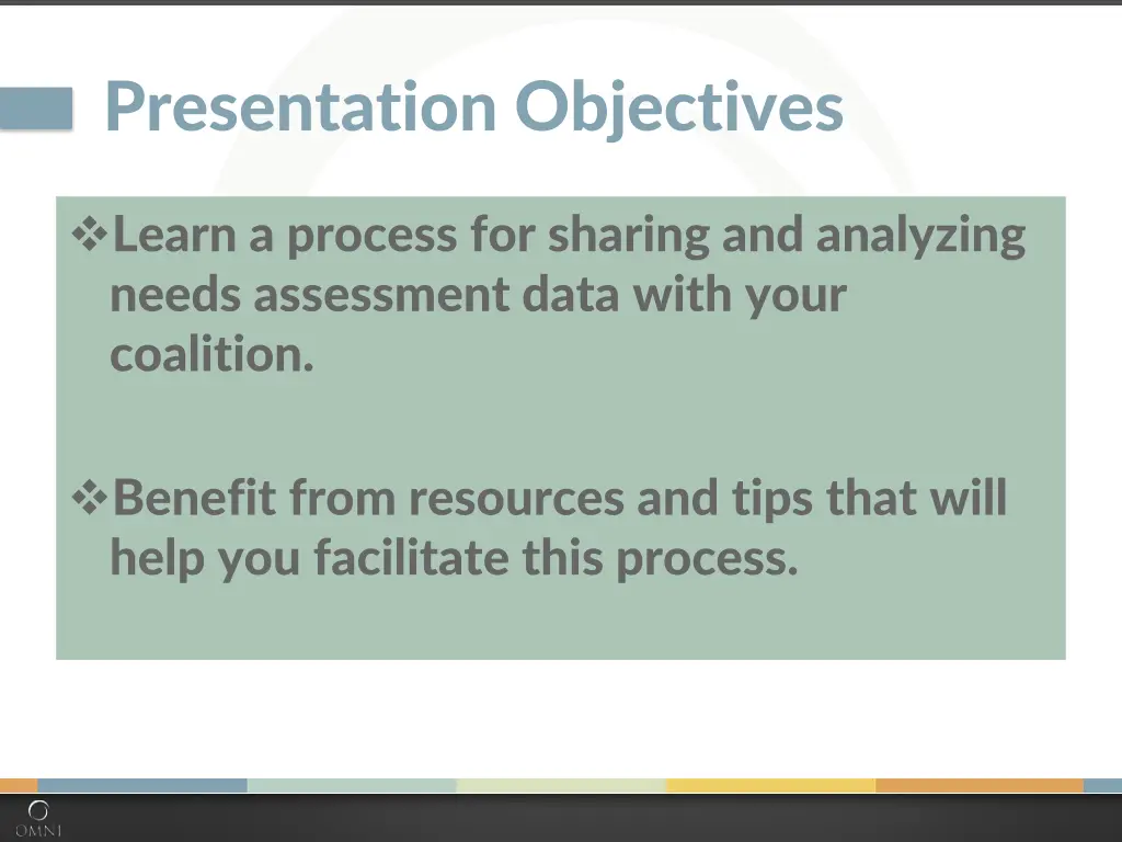 presentation objectives