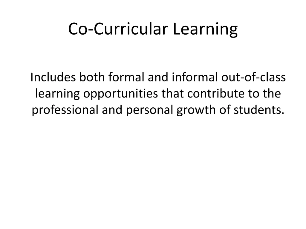 co curricular learning