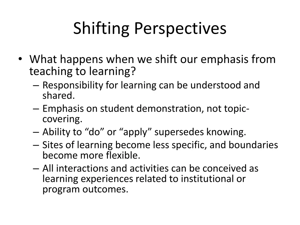 shifting perspectives