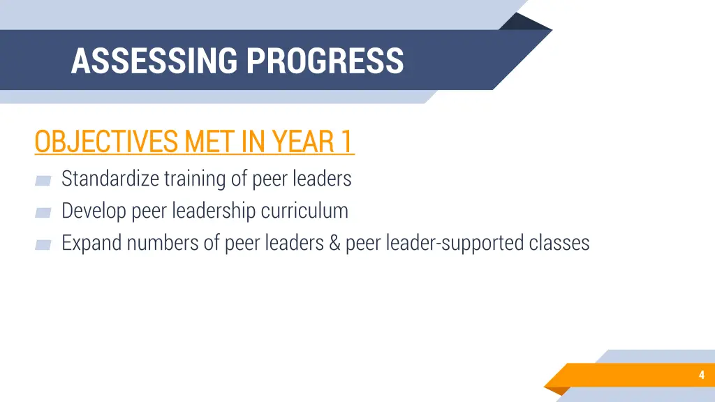 assessing progress