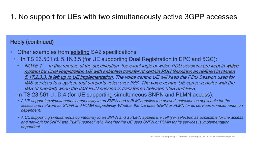 1 1 no support for ues with two simultaneously 1