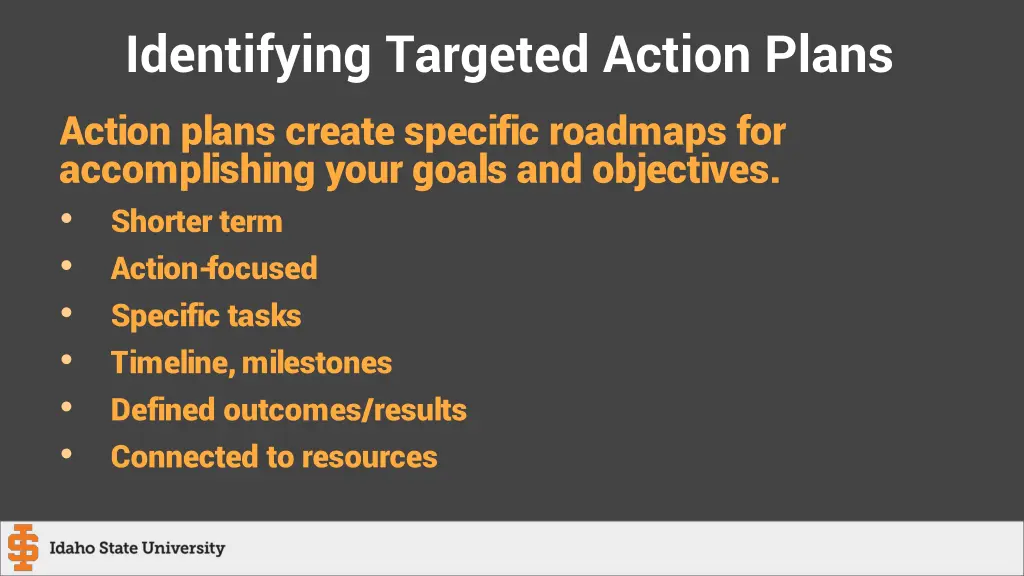 identifying targeted action plans action plans