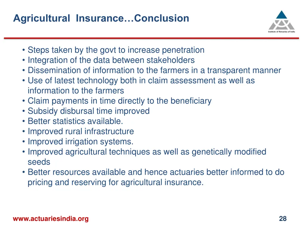 agricultural insurance conclusion
