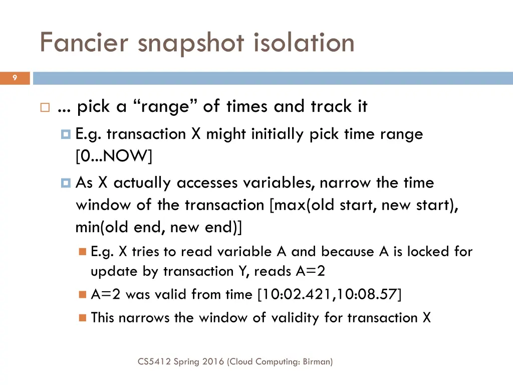 fancier snapshot isolation 1