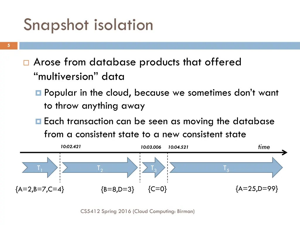 snapshot isolation 1