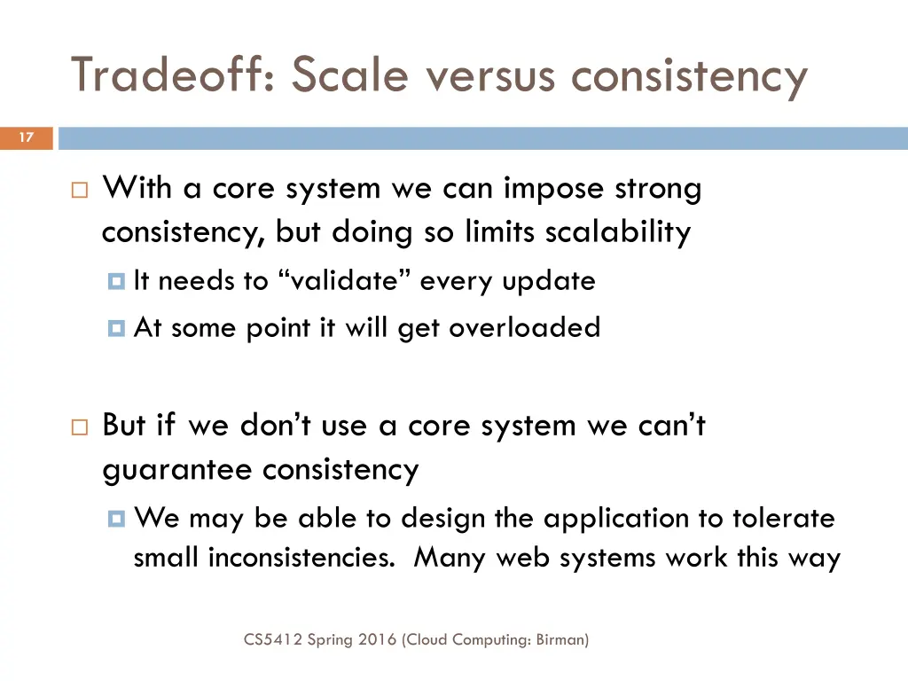 tradeoff scale versus consistency