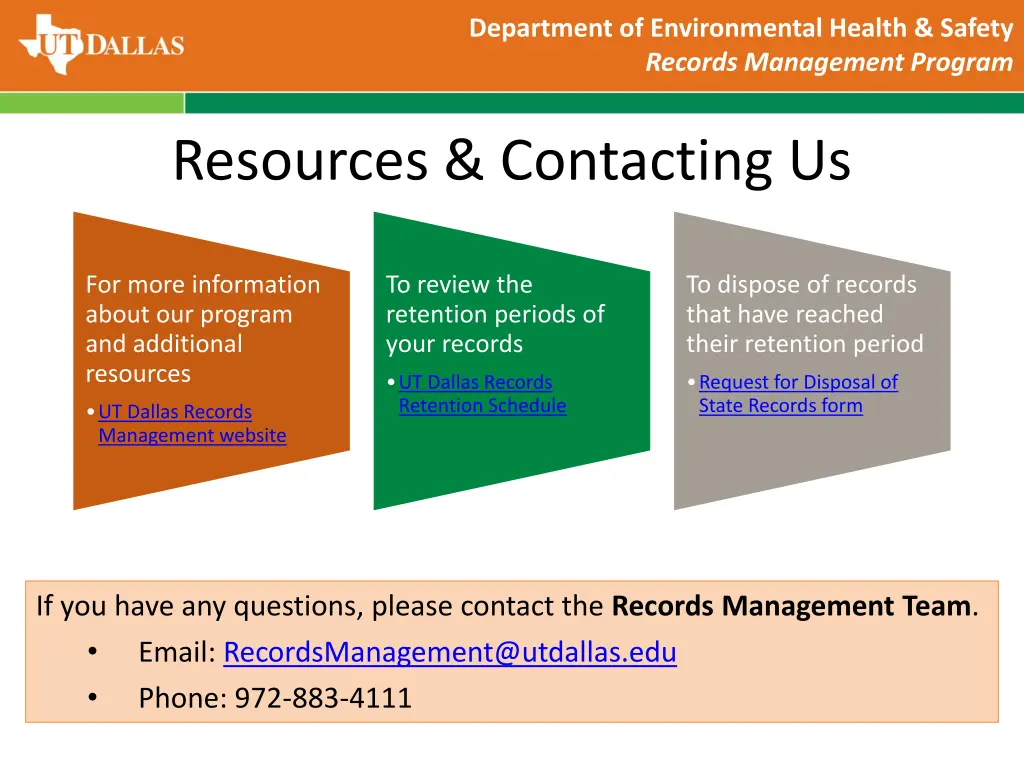 department of environmental health safety records 11