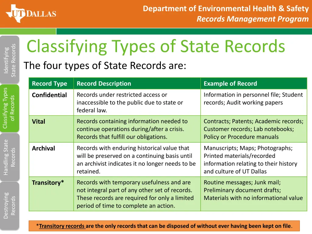 department of environmental health safety records 5