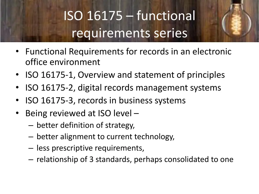 iso 16175 functional requirements series