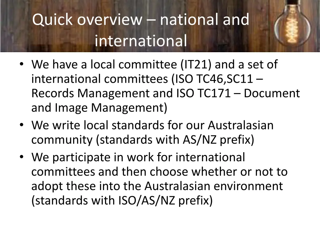 quick overview national and international we have