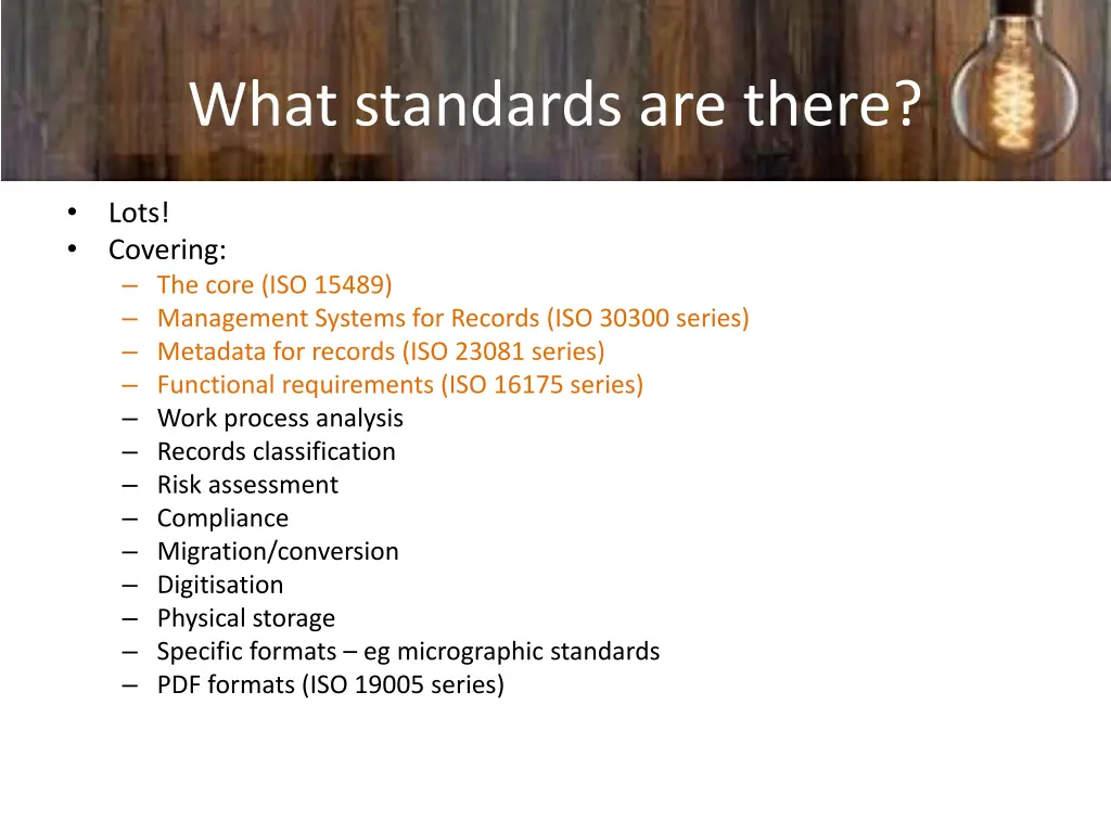 what standards are there