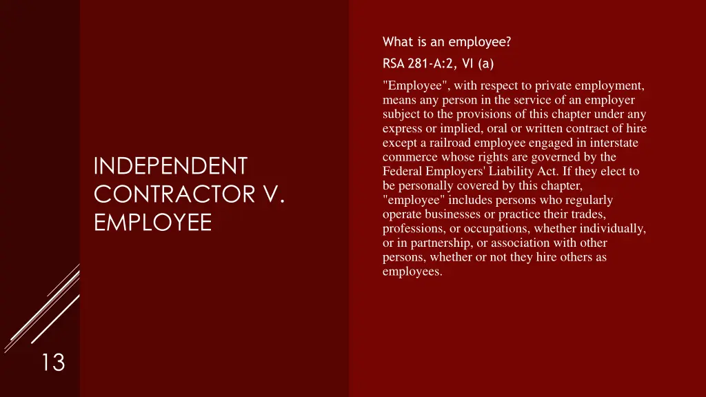 what is an employee rsa 281 a 2 vi a employee