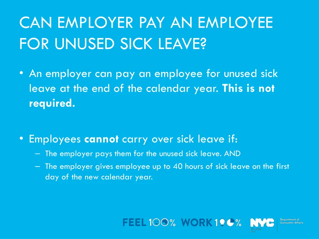 can employer pay an employee for unused sick leave