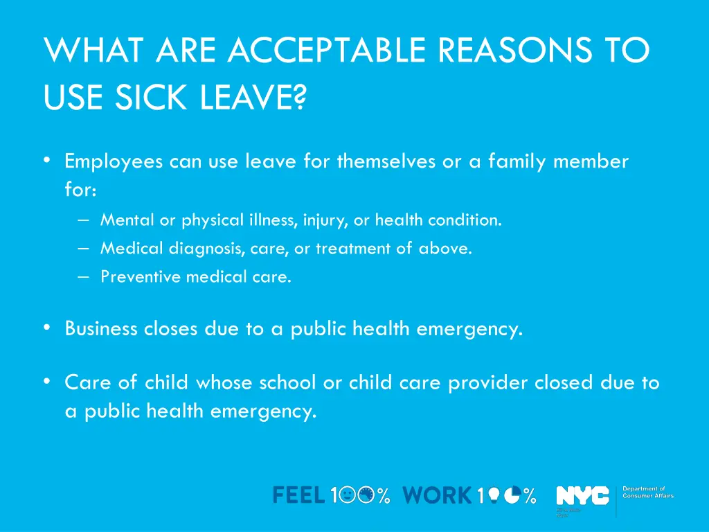 what are acceptable reasons to use sick leave