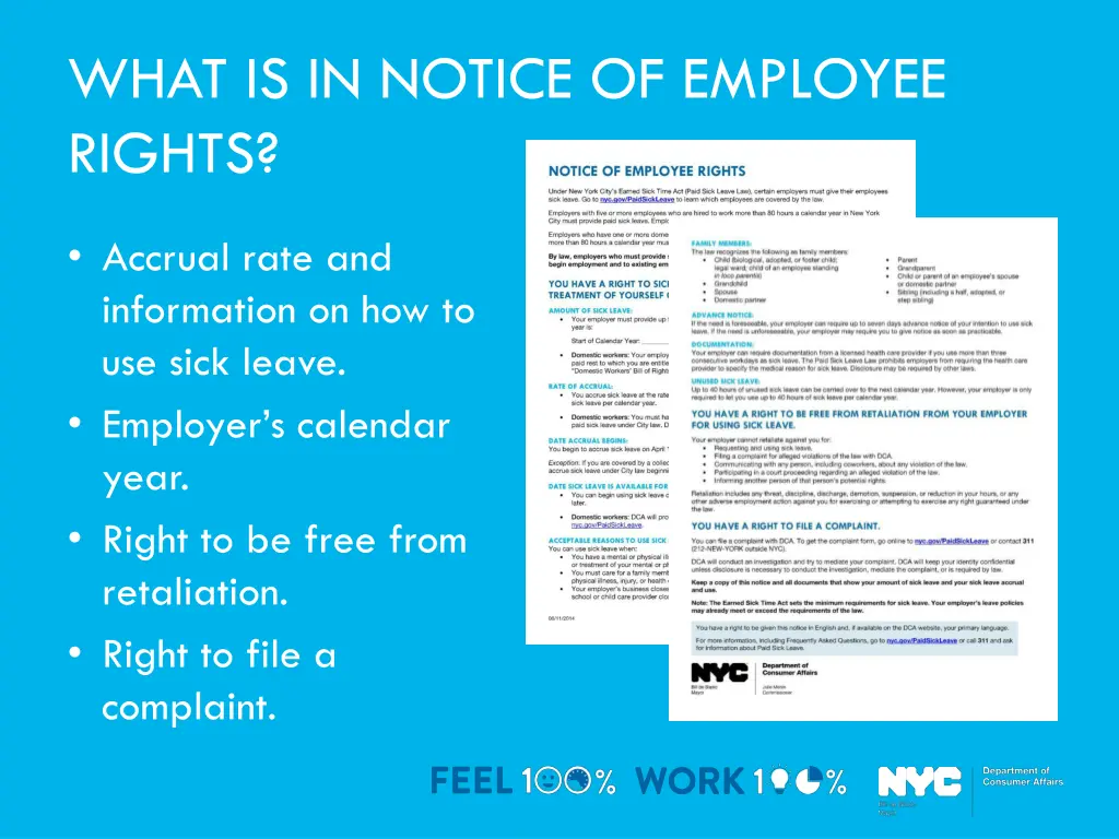 what is in notice of employee rights