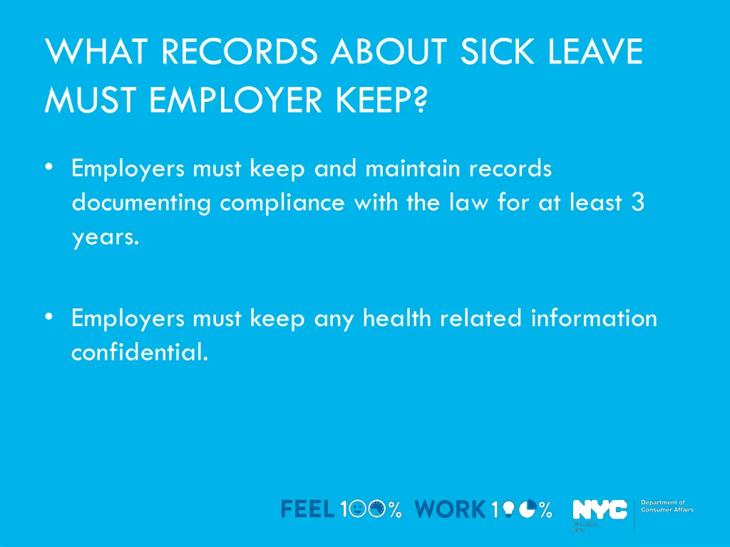 what records about sick leave must employer keep