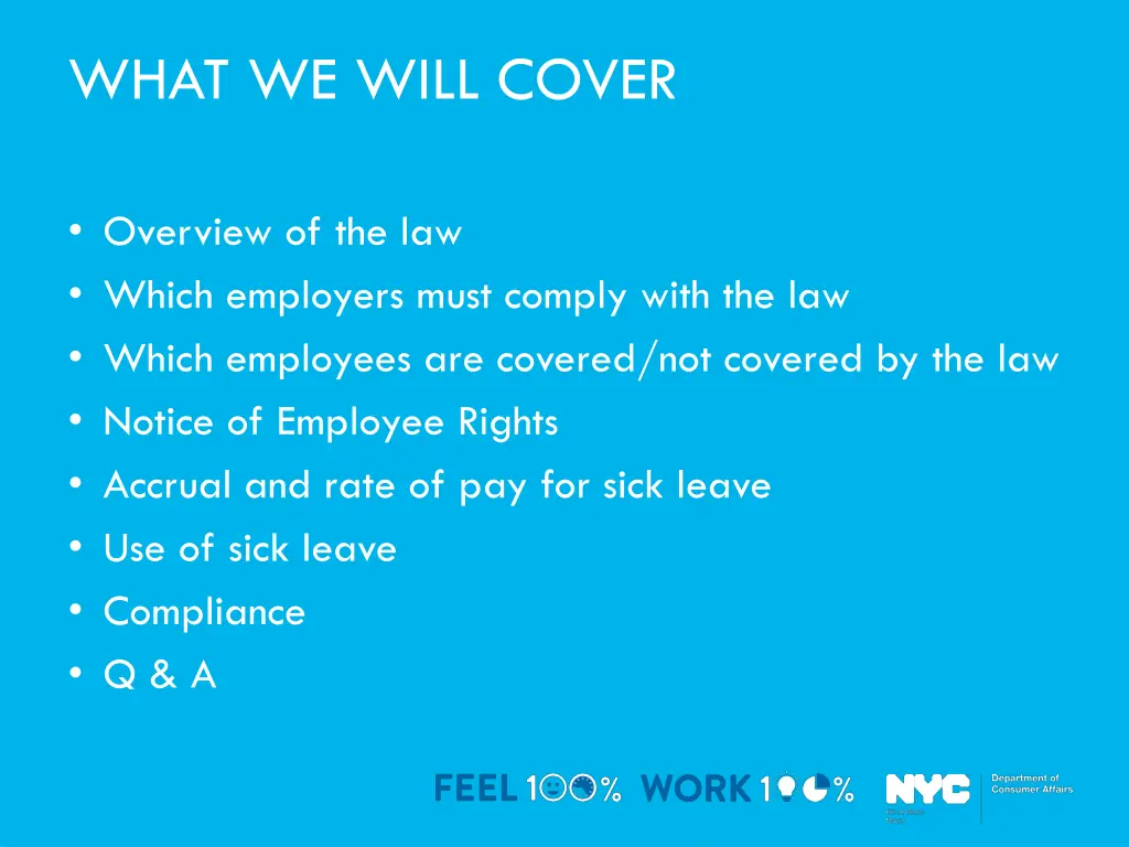what we will cover