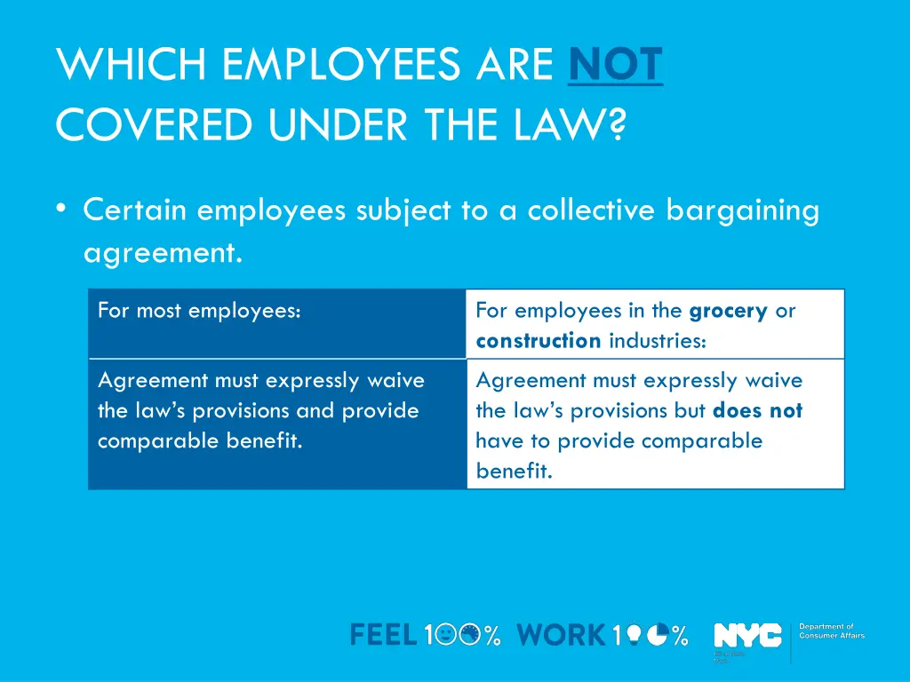 which employees are not covered under the law 1
