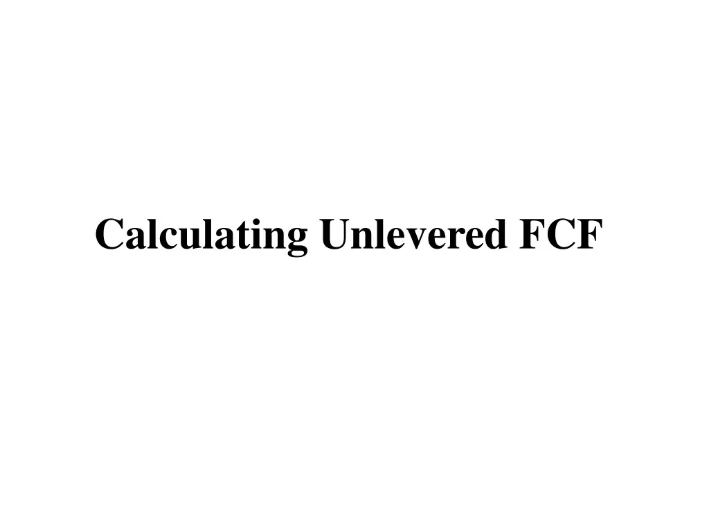calculating unlevered fcf
