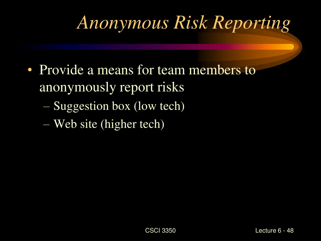 anonymous risk reporting