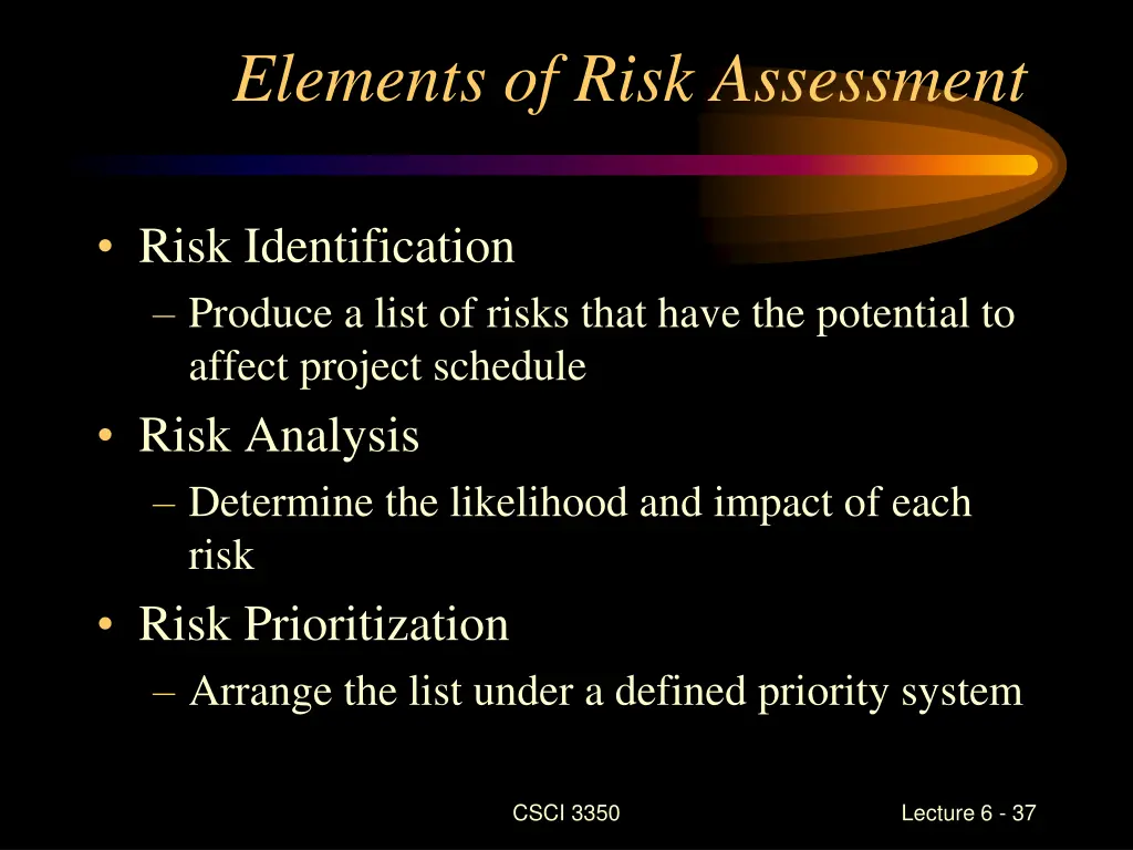 elements of risk assessment