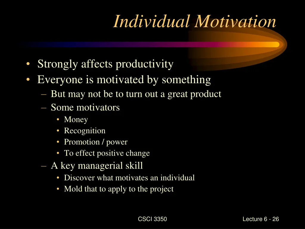 individual motivation
