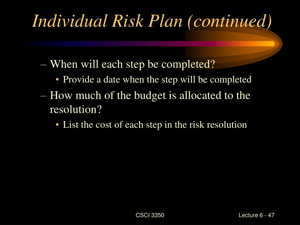 individual risk plan continued 1