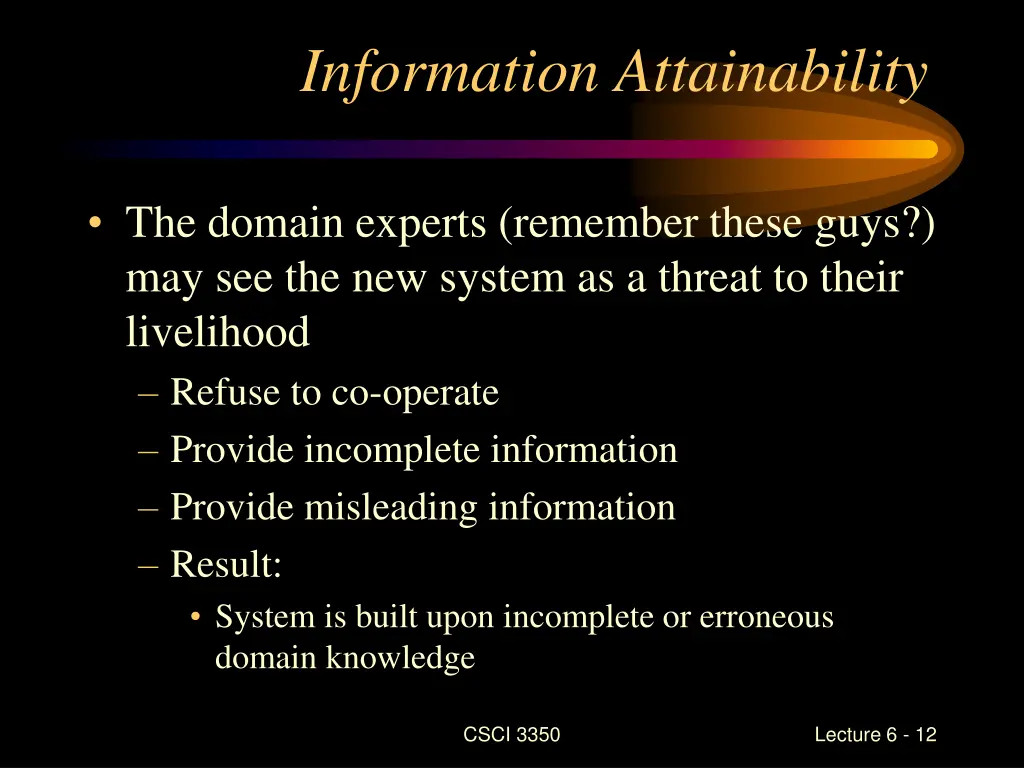 information attainability