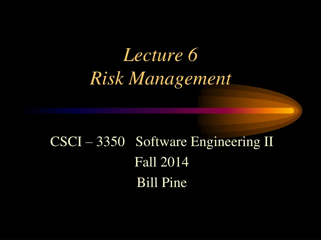 lecture 6 risk management