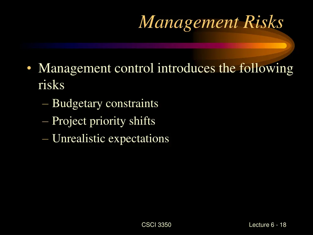 management risks