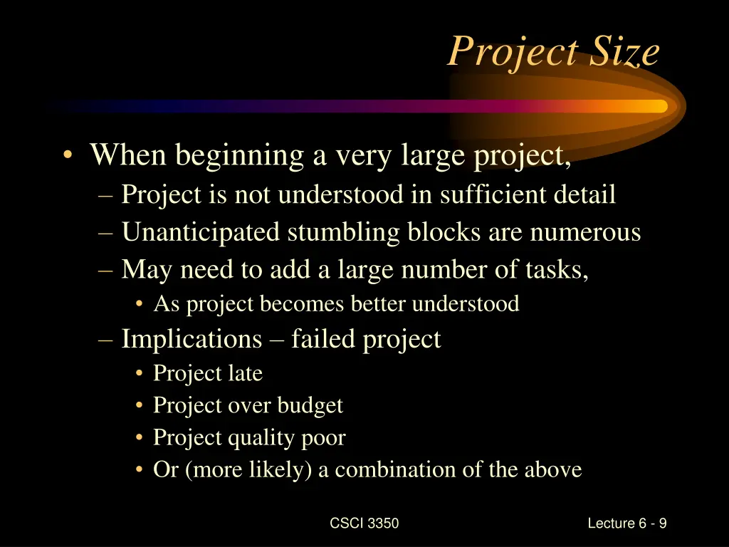 project size