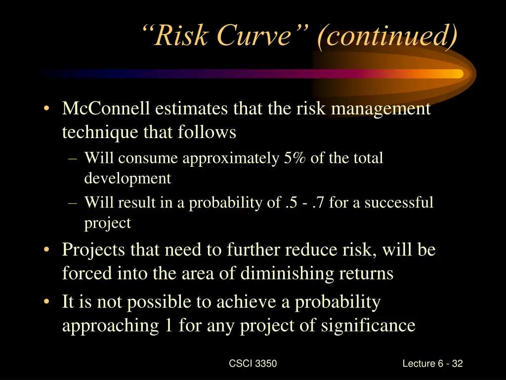 risk curve continued