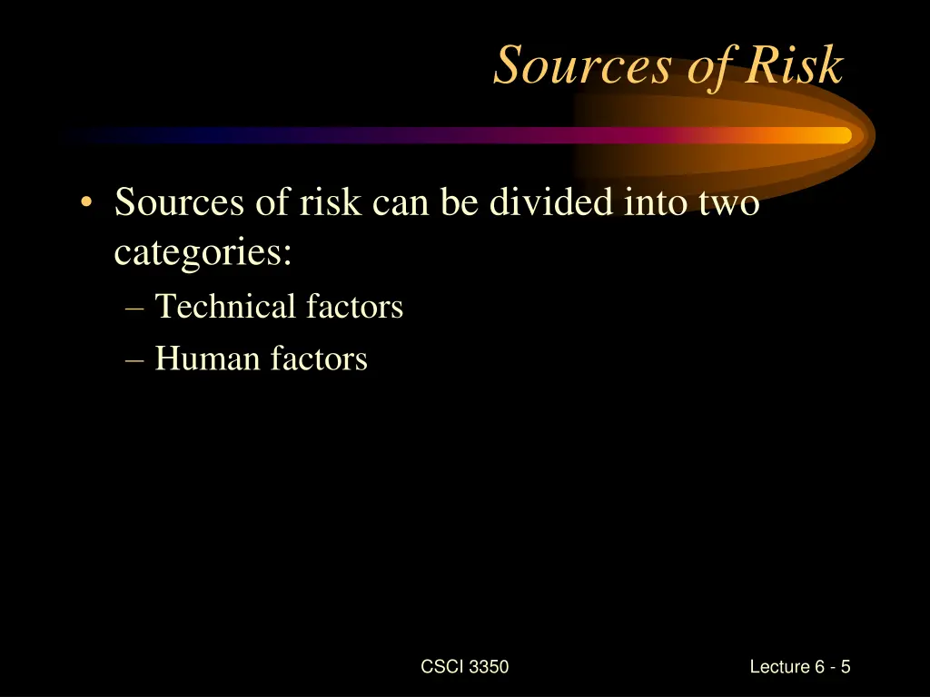 sources of risk