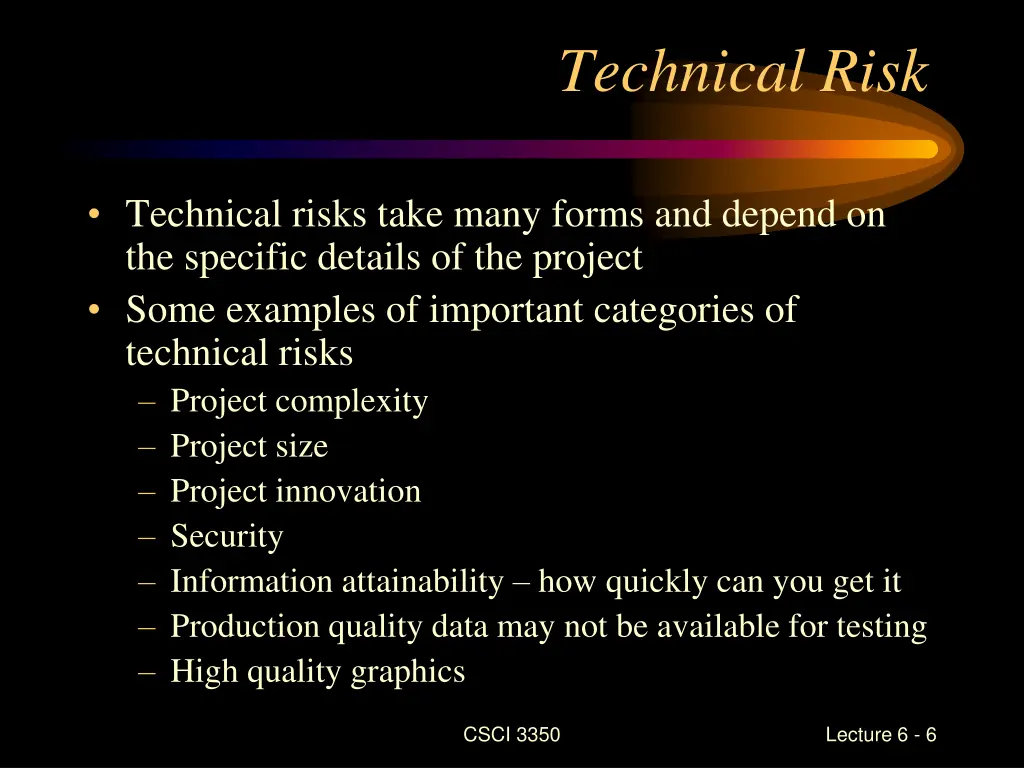 technical risk
