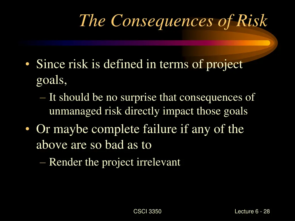 the consequences of risk