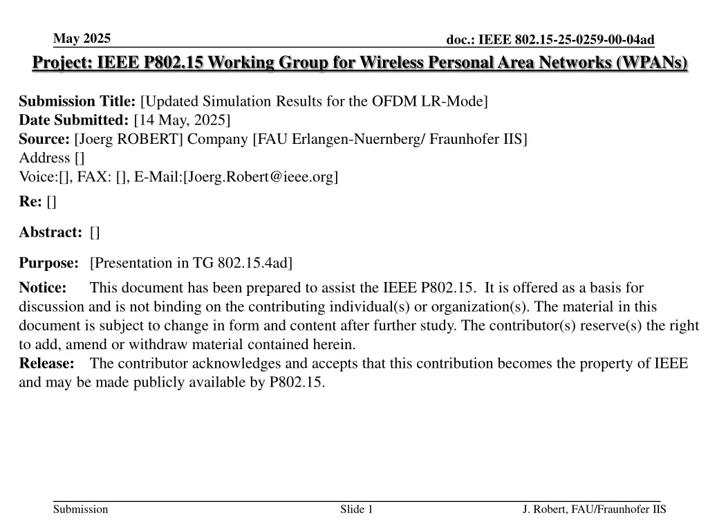 may 2025 project ieee p802 15 working group