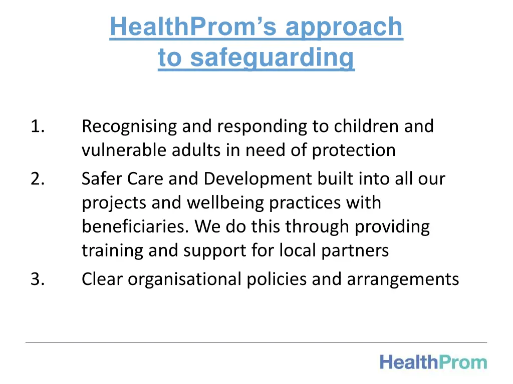 healthprom s approach to safeguarding 1