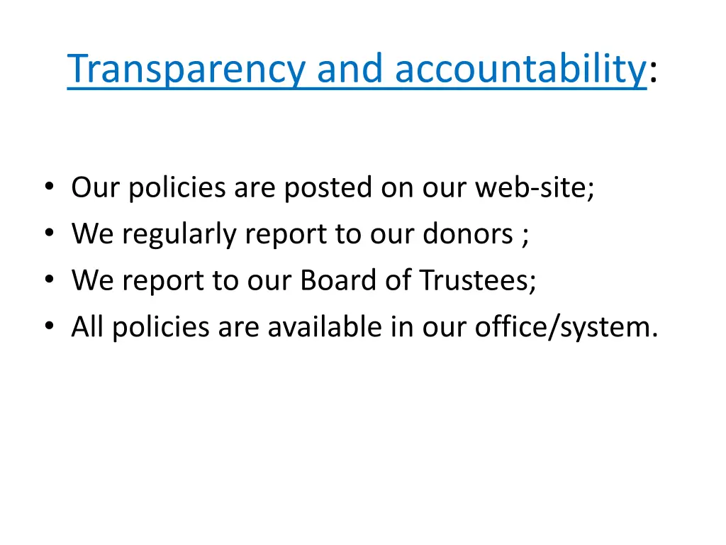 transparency and accountability