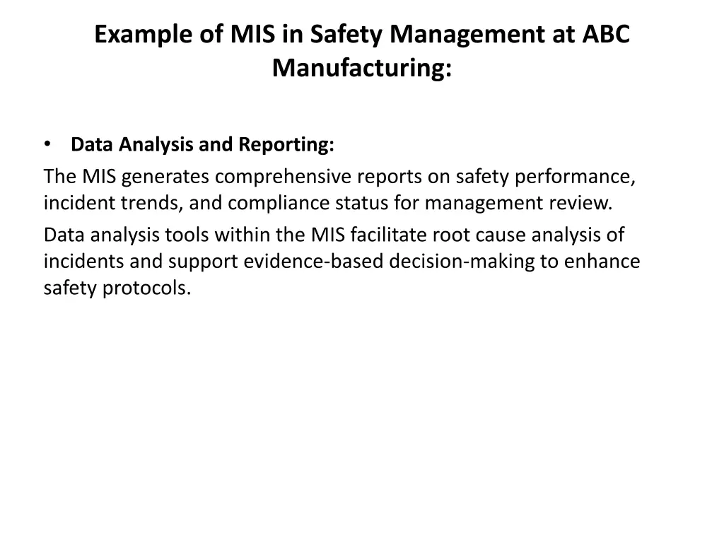 example of mis in safety management 3
