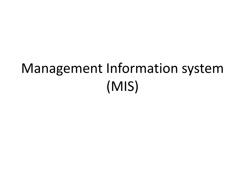 management information system mis