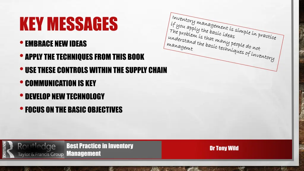 key messages embrace new ideas apply