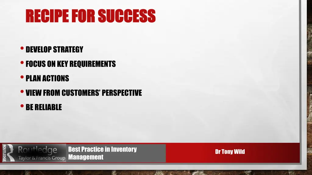 recipe for success recipe for success