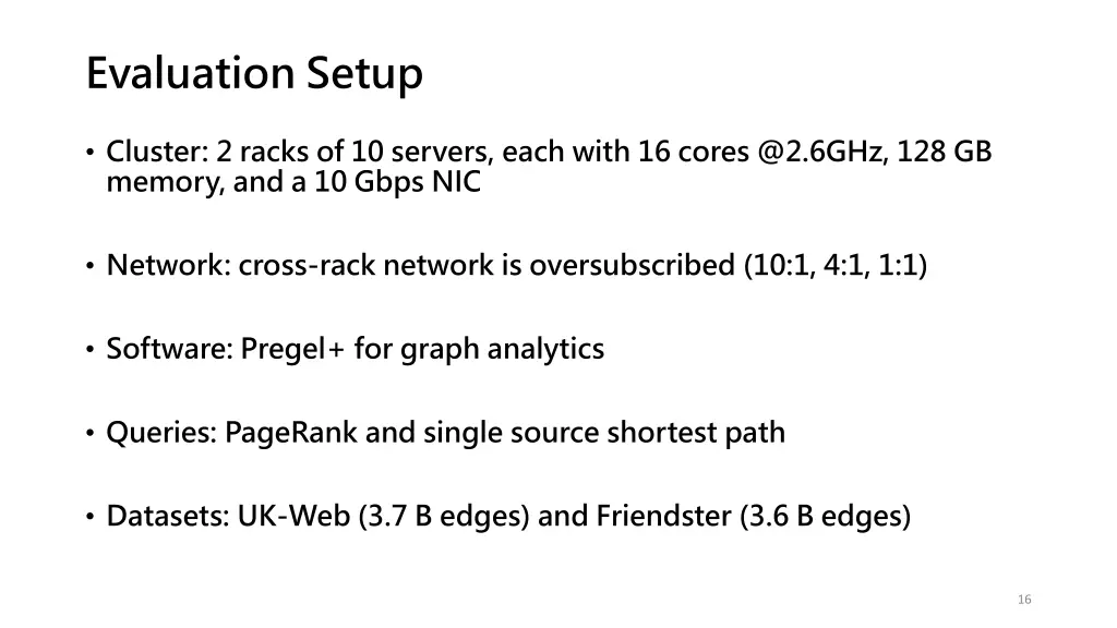 evaluation setup