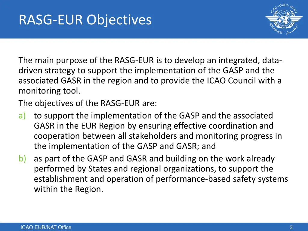 rasg eur objectives
