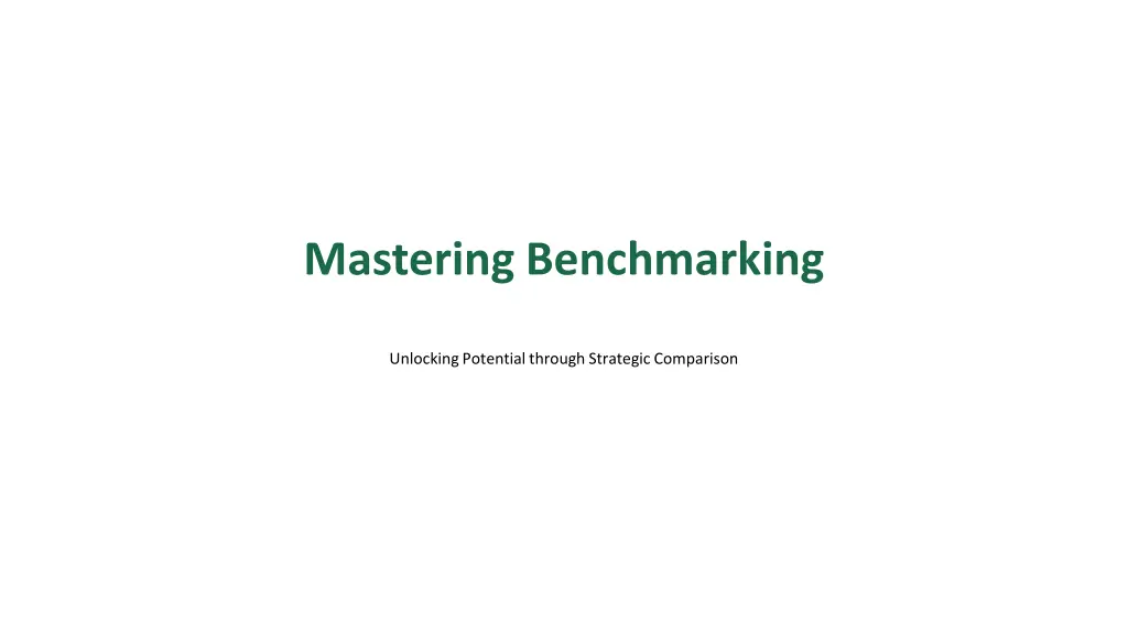 mastering benchmarking