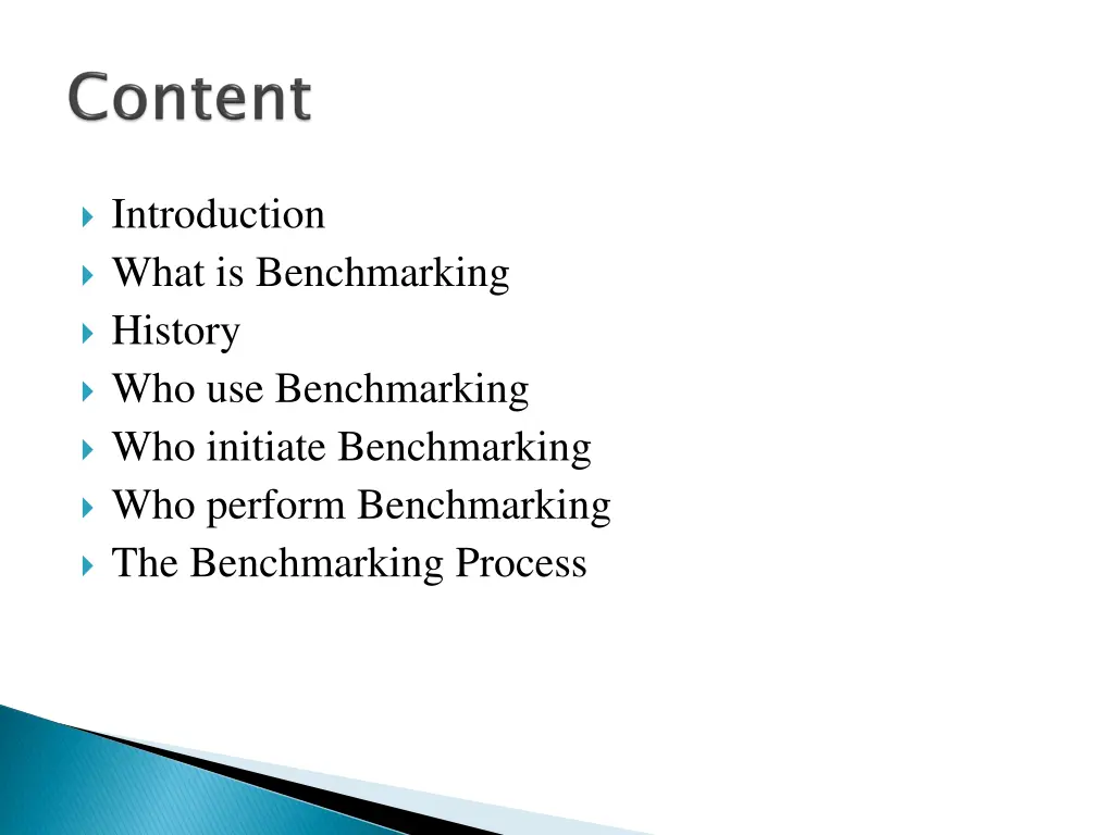 introduction what is benchmarking history