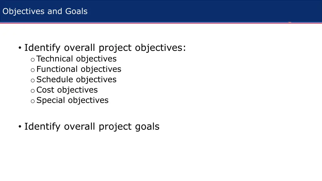 objectives and goals