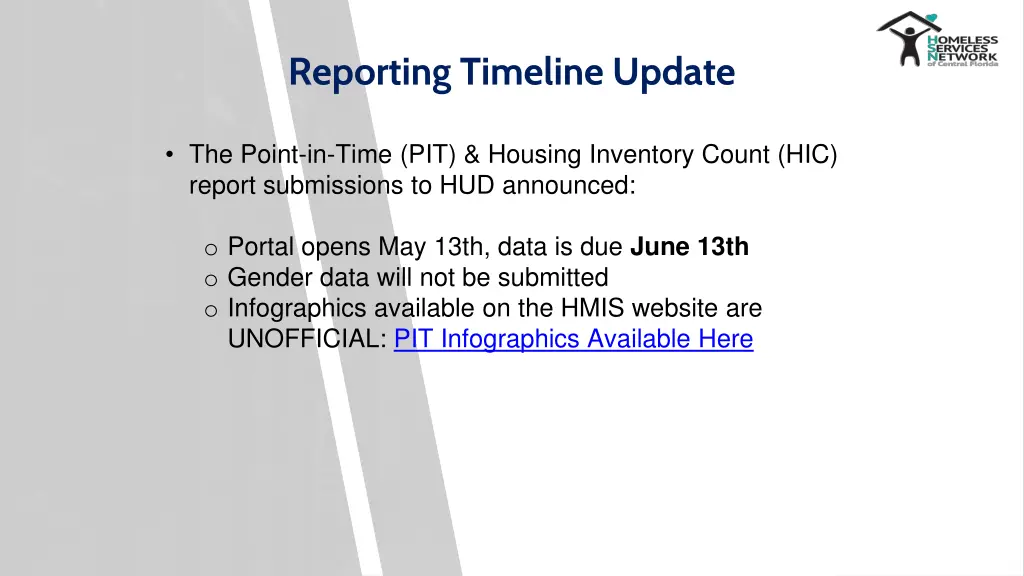 reporting timeline update